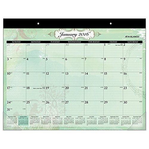 At-A-Glance AT-A-GLANCE Desk Pad Calendar 2016, Poetica, 21.75 x 15.5 Inches
