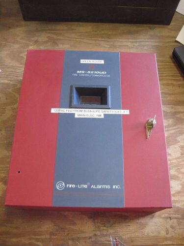 Fire-Lite Alarms MS-5210UD Fire Control Communicator Module, Cabinet, Key EUC JS