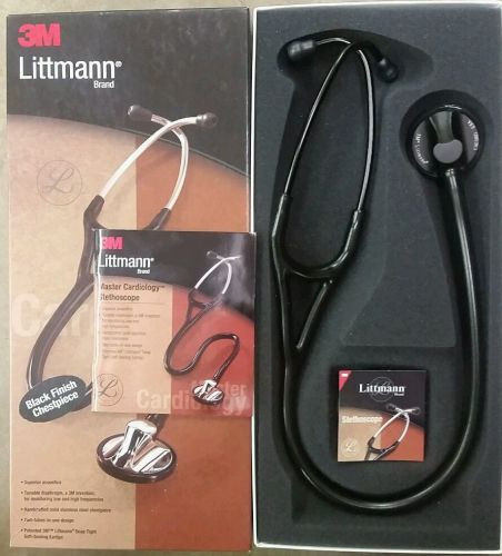 3M Littmann Master Cardiology Black Finish - Black Tube Stethoscope 2161 27&#034;