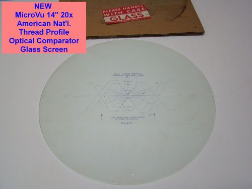 New microvu 14&#034; 20x americannat&#039;l thread profile optical comparator glass screen for sale