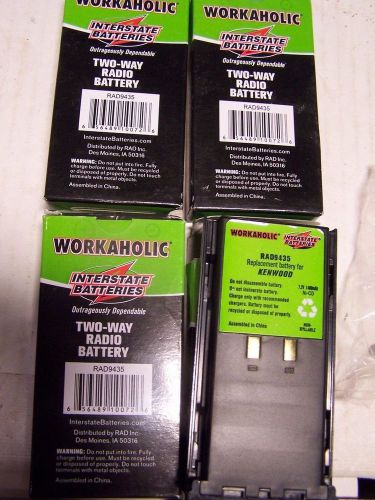 Lot of 4 NOS Interstate Workaholic Batteries RAD9435 = Kenwood KNB17 + 2 bonus