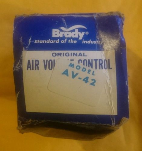Brady Air Volume Control Regulator AV-42 NOS