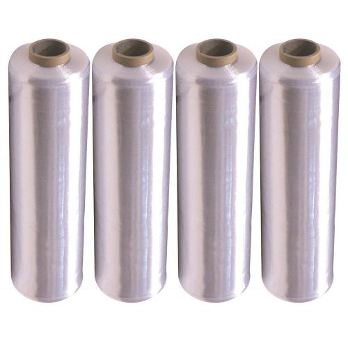 4 rolls pallet stretch film shrink hand wrap packaging tape 18&#034;x1500&#039; 100 gauge for sale