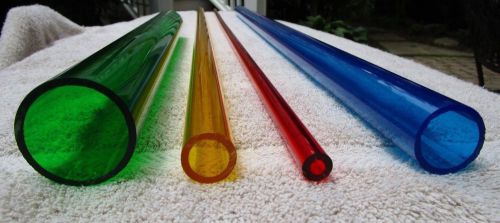 Acrylic Colored Extruded Plastic Tubes--Set of 4 Colors, Various Sizes