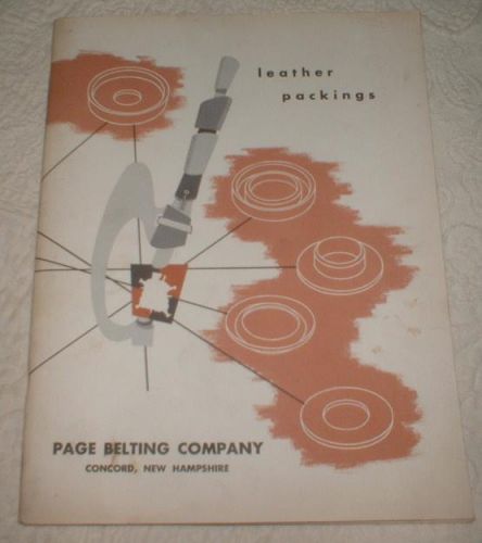 1956 PAGE BELTING CONCORD NEW HAMPSHIRE MECHANICAL LEATHER PACKINGS DESIGN BOOK