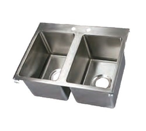 John boos pb-disink101410-2 drop-in sink - 10&#034; two compartment 10&#034;w x 14&#034; x... for sale