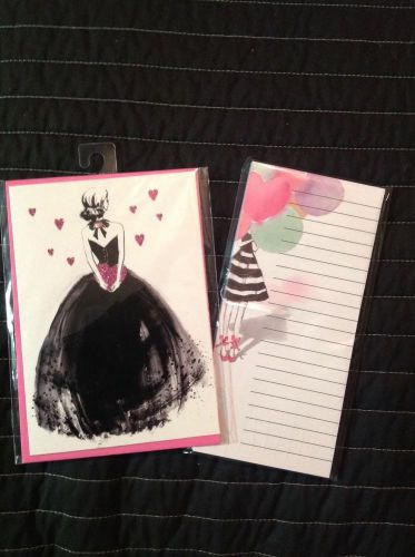 Target One Dollar Spot Balloon Girl Pad and Woman In Formal Black Dress Card