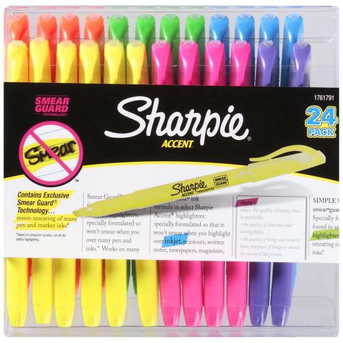 Sharpie Accent Pocket, Highlighters, Assorted Colors, 2 boxes of 24 Pack = 48
