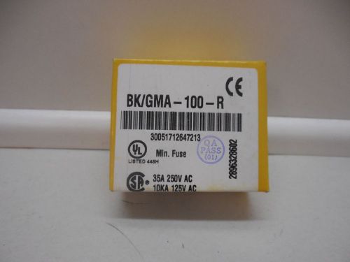 Buss Fuses BK/GMA-100-R min. fuse 35A 250V AC 10KA 125V AC box of 100