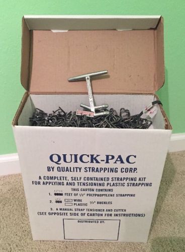 Strapping kit plastic 1500&#039; x 1/2&#034; black 150 wire buckles tensioner cutter for sale