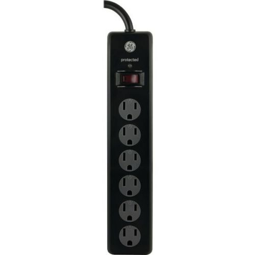 GE 14091 Surge Protector w/6 Outlets Black 6&#039; Cord