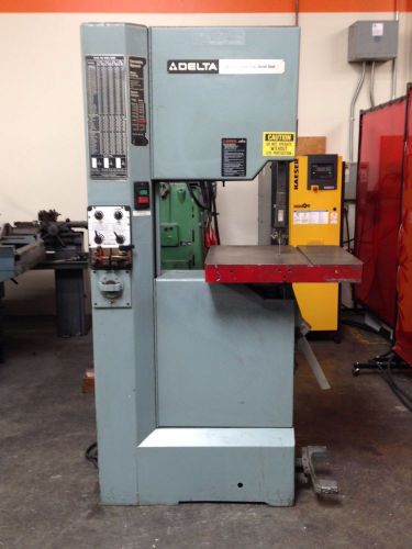 Delta 20&#034; vertical bandsaw, 4500 rpm, 12&#034; work height, 24&#034; x 24&#034; table. for sale