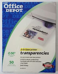 Color Laser Printer Transparencies - 50 Pack - 8-1/2&#034; x 11&#034; _ office depot