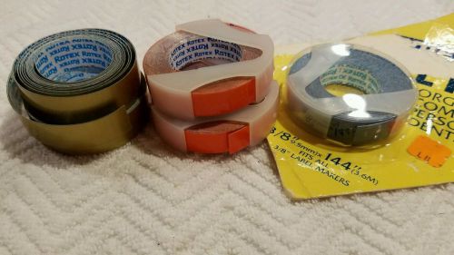 Rotex 3/8 Embossing Tape Lot Orange Gold Blue Fits all Dymo