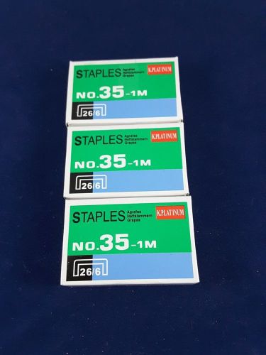 3 Boxes MAX STAPLES 1000 No.35-1M Staples (6mm,26/6) Office Supplies