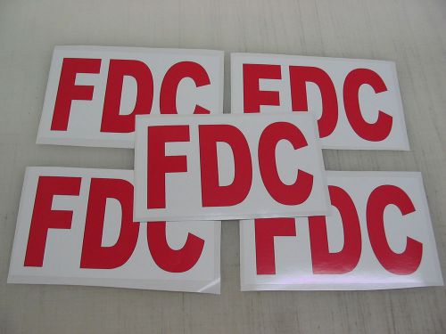 5 FDC Sticker Decals for Fire Inspection or Fire Hose Extinguisher Alarm Smoke