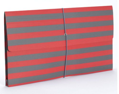 Semikolon Striped Legal Size Envelope File Red/Grey (268B04)