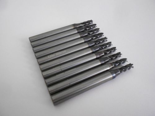Lot of 10 sgs 4mm dia 4 flutes, carbide single end square altin variable helix for sale