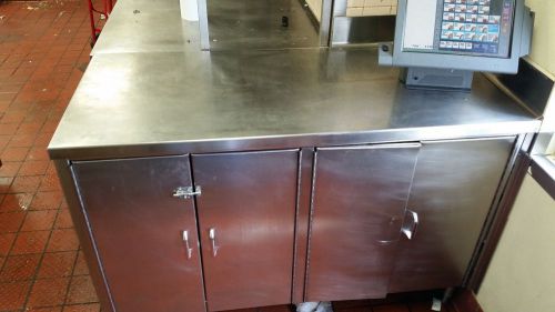 Enclosed stainless steel table 55x25x37