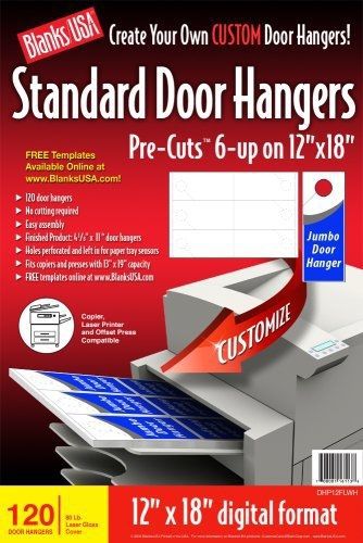 Blanks/usa pre-cut standard door hangers (dhp12flwh) for sale
