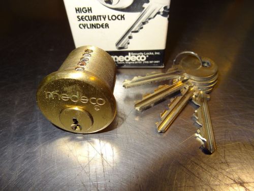 MEDECO 10-500-02 6 PIN MORTISE CYLINDER &#034;NEW&#034; WITH 4 KEYS