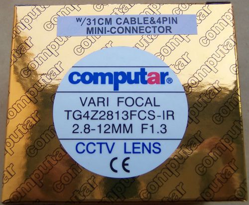 Computar VARI-FOCAL TG4Z2813FCS 2.8-12mm F1.3 TV Lens w/ 31cm cable &amp; 4pin mini