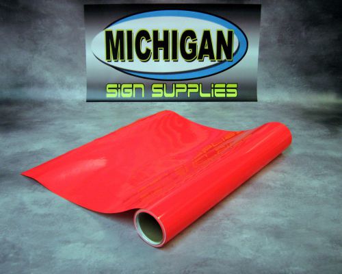 Red Fluorescent Sign Vinyl 24&#034; x 1 LINEAR FOOT &lt;&gt;Great for Race Cars, Decals&lt;&gt;