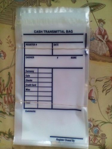 MMF Industries, Cash Transmittal Bags, Self-Sealing, 6 x 9, Clear, 500 Bags