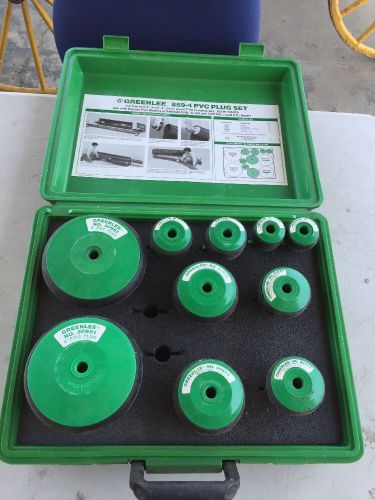 Greenlee 859-4 2&#034; 2 1/2&#034; 3&#034; 4&#034; with extra 6&#034; plugs PVC Plug Set In Case