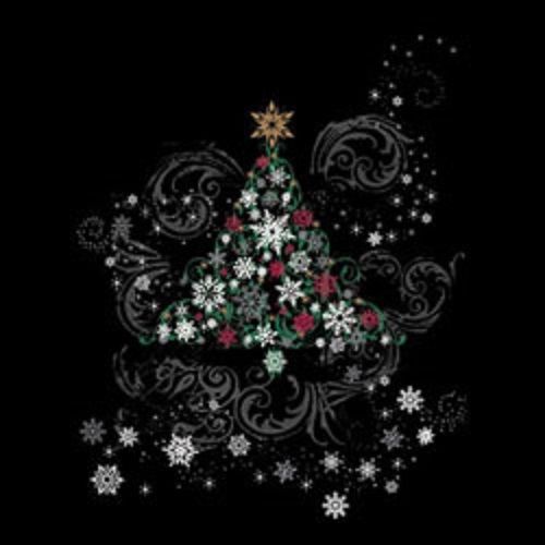 Snowflake Christmas Tree HEAT PRESS TRANSFER PRINT for T Shirt Sweatshirt 115c