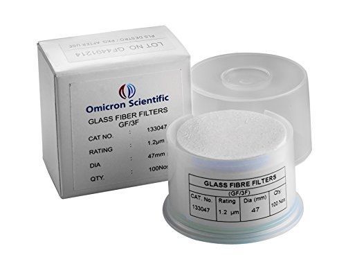 Omicron 133047 Borosilicate Glass Fiber Binder Free Filter, 1.2 m, 47 mm (Pack