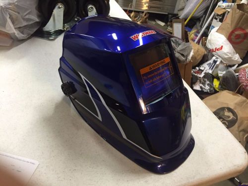 WESTWARD 22XX46 Auto Dark Weld Helmet, 4, 9-13, Blu/Blk/Wht