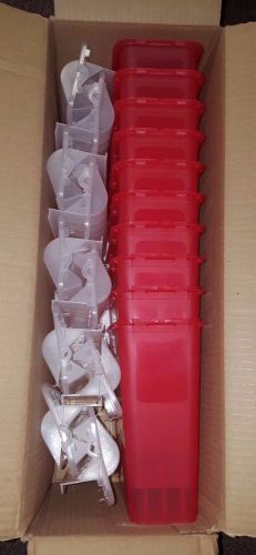 New Set of 10 Plasti-Products Sharps Container Red 5 Quarts 141020