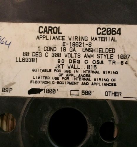 Carol C2064 White 1000Ft, 1 cond 18 AWG Unshielded