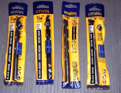 4 ea. Irwin 66728  7/16&#034; x 6&#034; Extended Reach Drill Bits