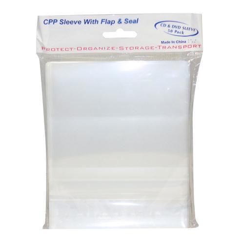 500-pk generic clear cpp plastic sleeves with resealable flap for cd dvd disks for sale