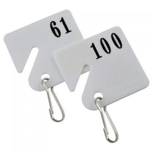 Buddy products plastic key tags, numbered 61-100, white (0033) for sale
