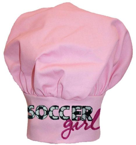 Soccer Girl Chef Hat Adjust Kitchen Cook Sports Ball Player Monogram Pink Avail