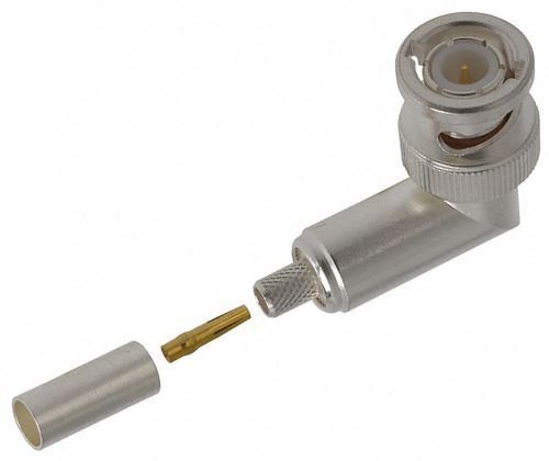 RF Connector,Crimp, 50 Ohms, Right Angle, Coaxial, BNC,TE Connectivity 5225973-4
