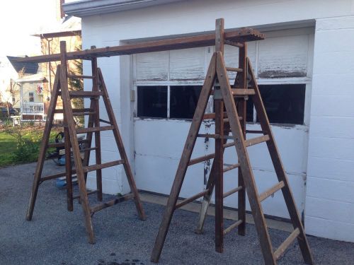 A-Frame Wood Ladders / Scaffolds Set with Wood Plank Scaffolding *LOCAL PICK UP*