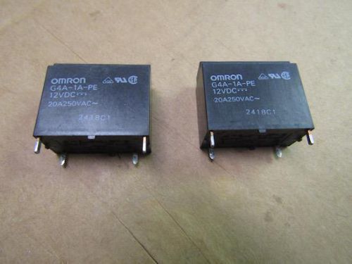 LOT OF 2 OMRON G4A-1A-PE POWER RELAY 12VDC 20A 250VAC