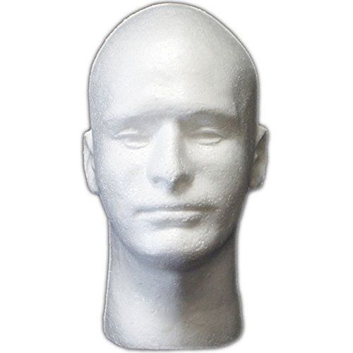 Male Styrofoam Mannequin Head Display