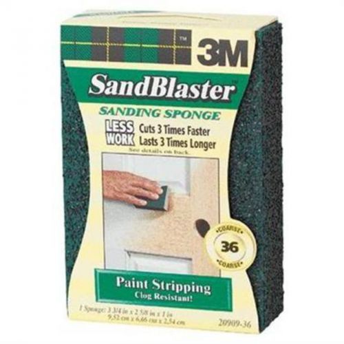3m 36 grit sanding sponge 3-3/4&#034; x 2-1/2&#034; x 1&#034; new 3m paint sundries 20909-36 for sale