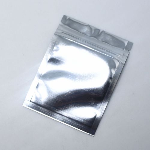 8.5x13cm Flat Silver Mylar Zip Lock Bags Aluminum Foil Retail Package Food Pouch