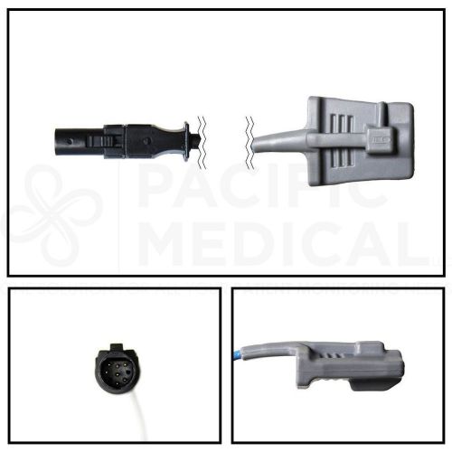 GE Datex-Ohmeda Hypertronics Adult Soft Shell SpO2 Sensor 3&#039; Cable Yr Warranty