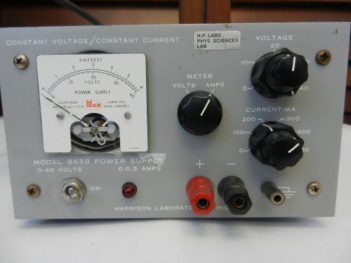 HARRISON LABS. 865 B CONSTANT CURRENT / VOLTAGE POWER SUPPLY (ITEM #L103 A/5)