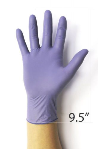 Infi-touch steel blue nitrile gloves 9.5&#034; length powder free hypoallergenic 6... for sale
