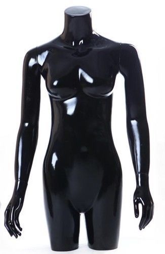 New Female Black Fiberglass Half Mannequin Clothing Display