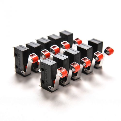 20Pcs Micro Roller Lever Arm Open Close Limit Switch KW12-3 PCB Microswitch ST