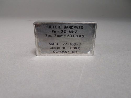 Conolog CC-0557-00 Band Pass Filter 30MHz 50ohms - NEW